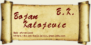 Bojan Kalojević vizit kartica